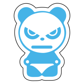 Angry Panda Sticker (Baby Blue)
